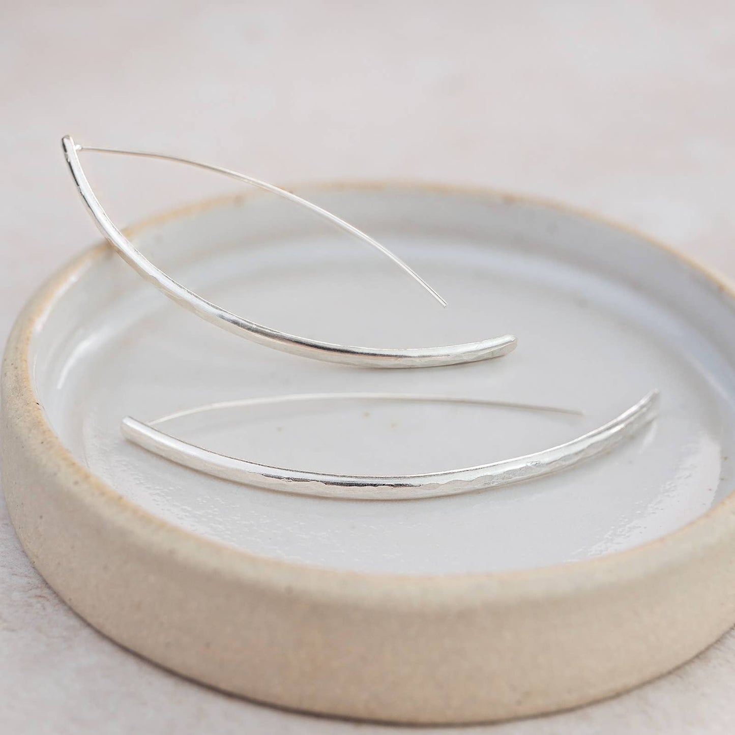 Lucy Kemp - Sterling Silver Long D Earrings