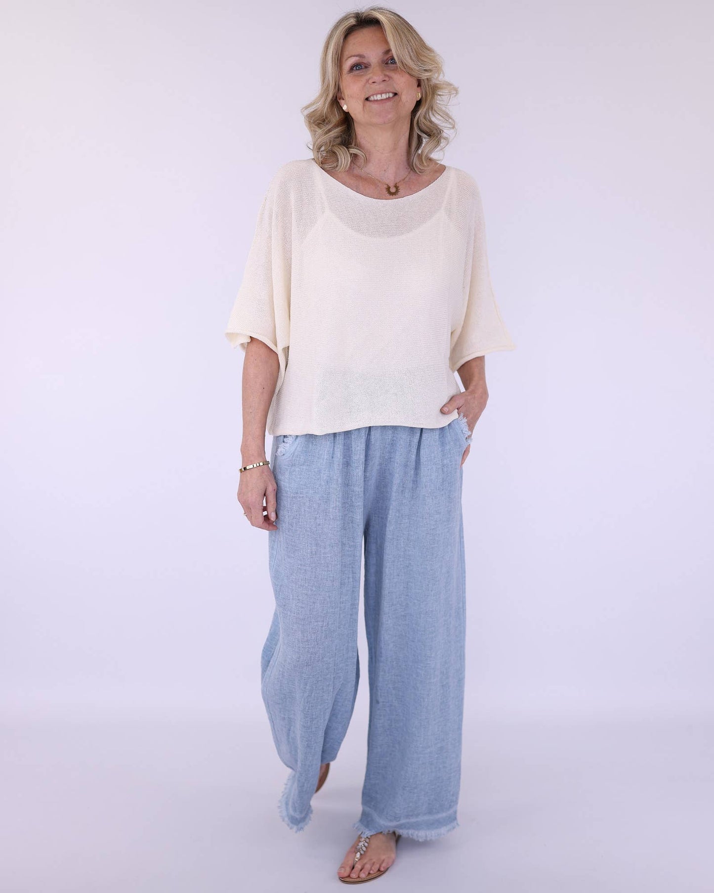 Cadenza - Linen and Cotton Blend Trousers