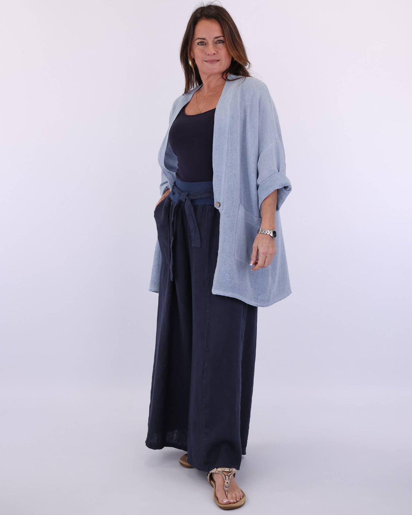 Cadenza Italy Ltd - Linen and Cotton Blend Kimono