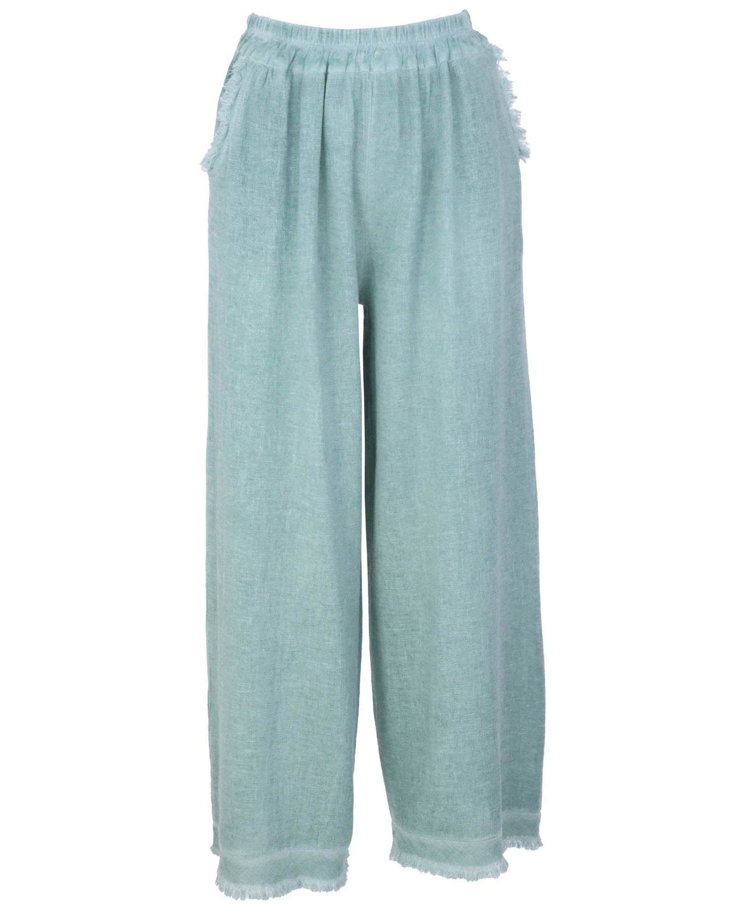 Cadenza Linen and Cotton Blend Trousers: One Size