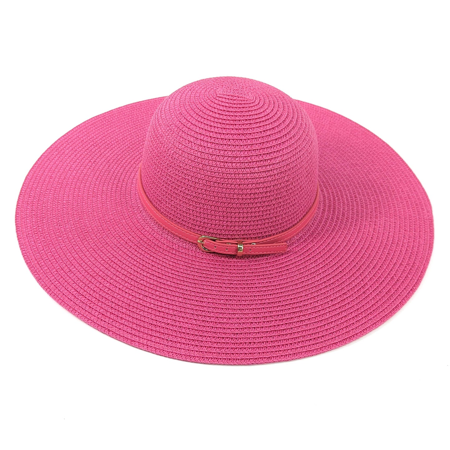 Black Ginger - Bright and Bold Wide Brim Foldable Hat - Fuchsia