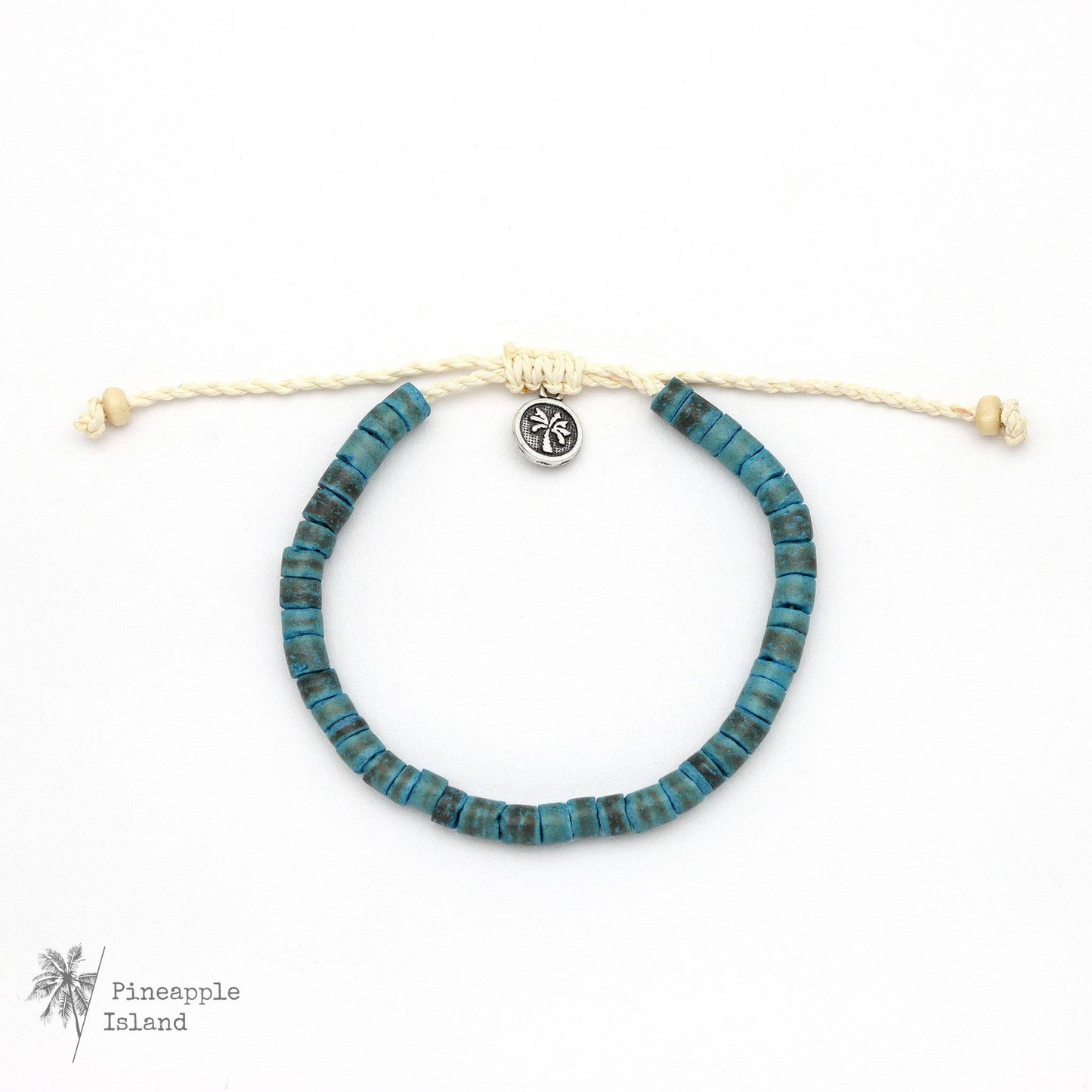 Pineapple Island - Pantai Kura-Kura Wood Bead Bracelet by Koh Surf: Blue