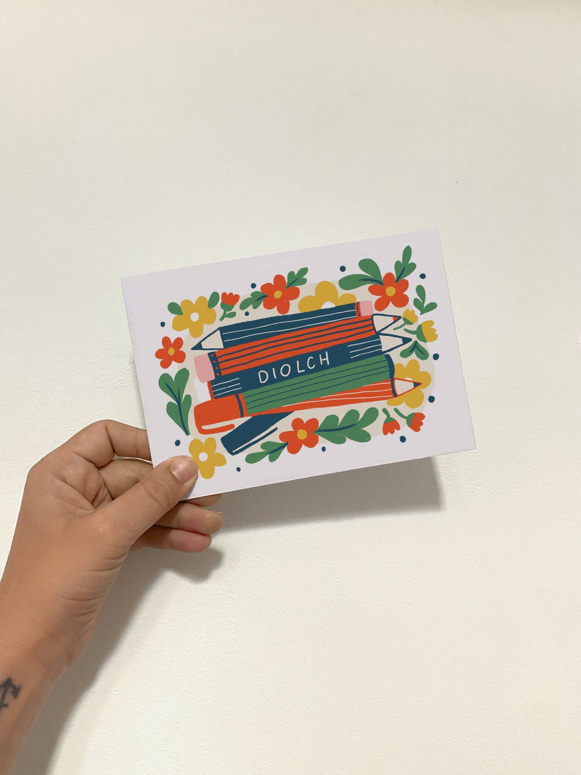 Diolch Teacher Thank You Card - Welsh Language
