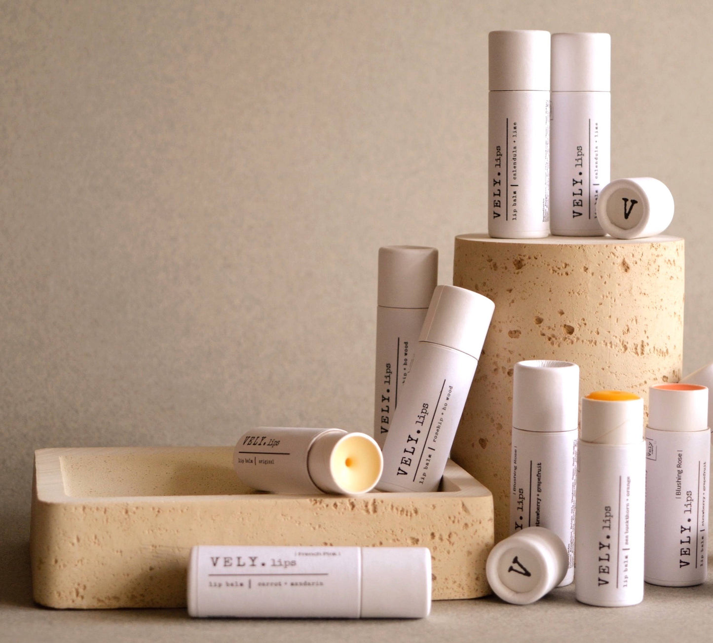 The Vely Soapery - Natural Tinted Lip Balm "Brick" with Rosehip and Geranium
