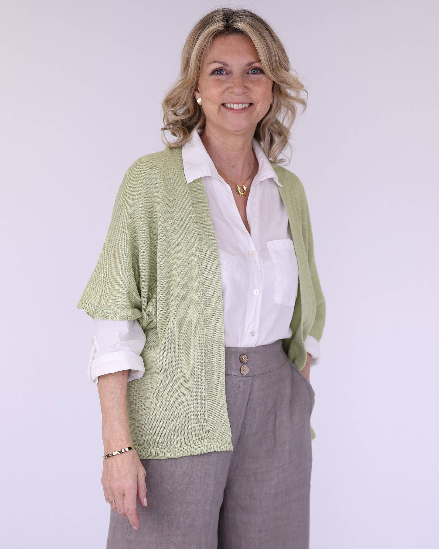 Cadenza Italy Ltd - Cotton Blend Short Kimono