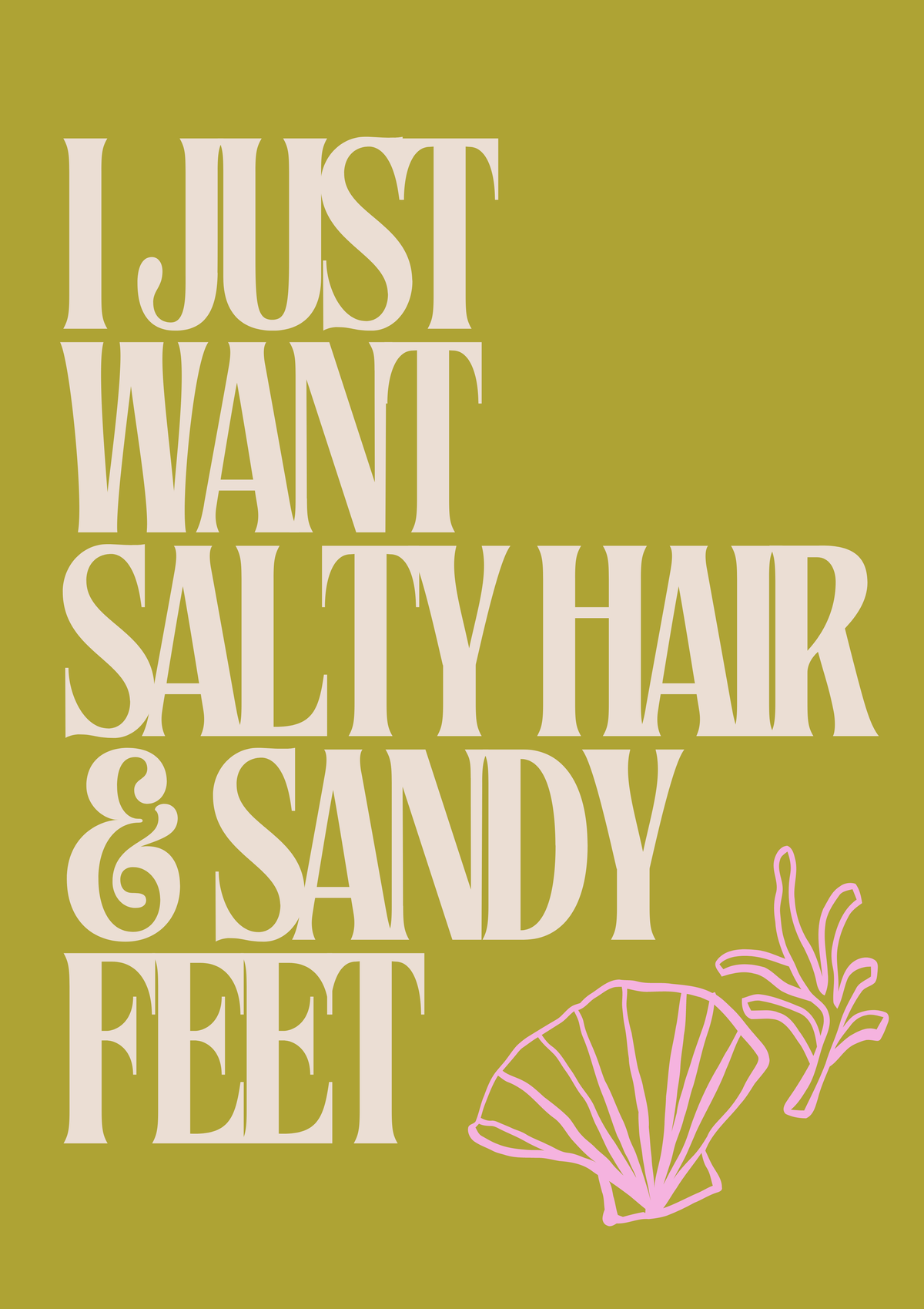 ON THE BEACH | Seaside Art, Modern Print, Trendy Poster