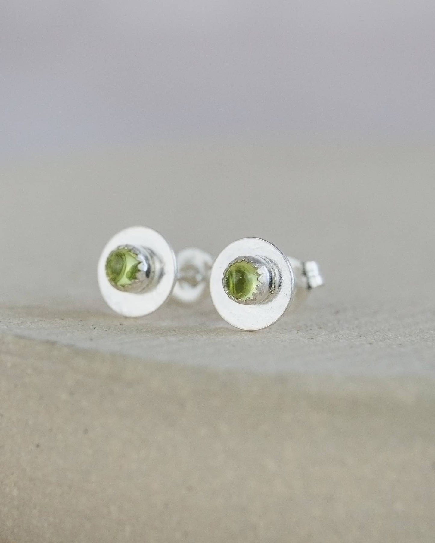 Lucy Kemp Jewellery - Sterling Silver Birthstone Disc Studs