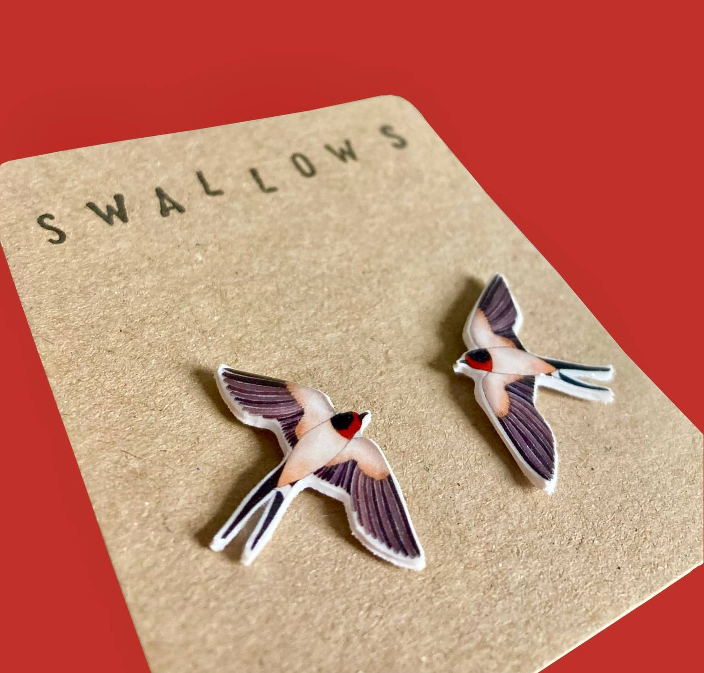 RatBeanCat - Little Swallow bird earrings