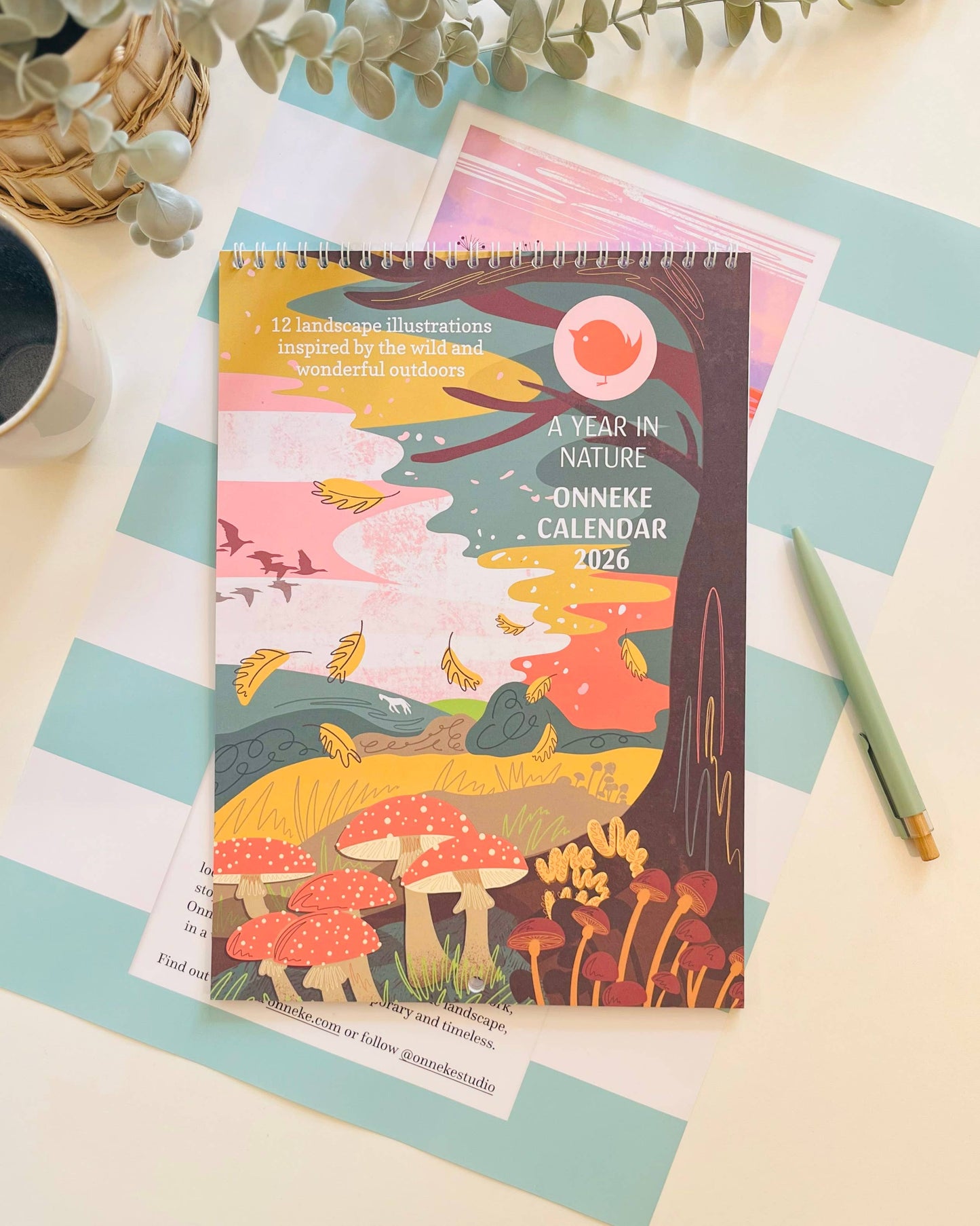 A Year in Nature 2026 Wall Calendar - Double Page A4