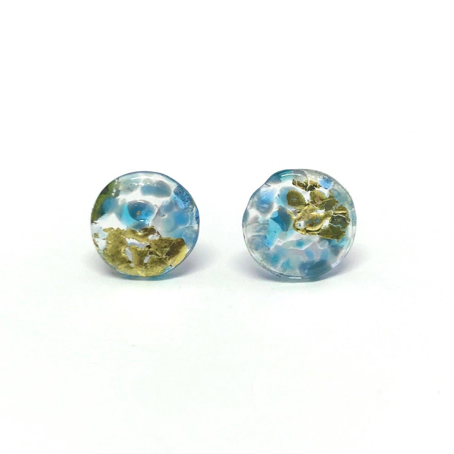 Helen Chalmers - Glass and Gold Midi Mottled Stud Earrings, Newhaven