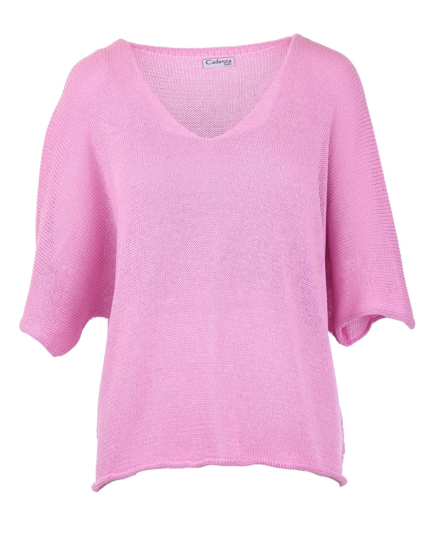 Cadenza Italy Ltd - Cotton Blend V Neck Tunic Top