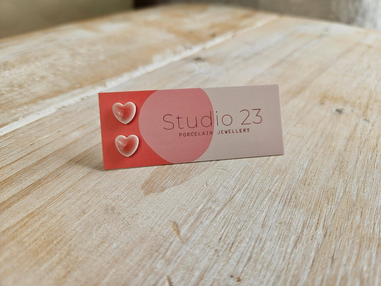 Studio 23 Ceramics - Stud Heart Earring Pair