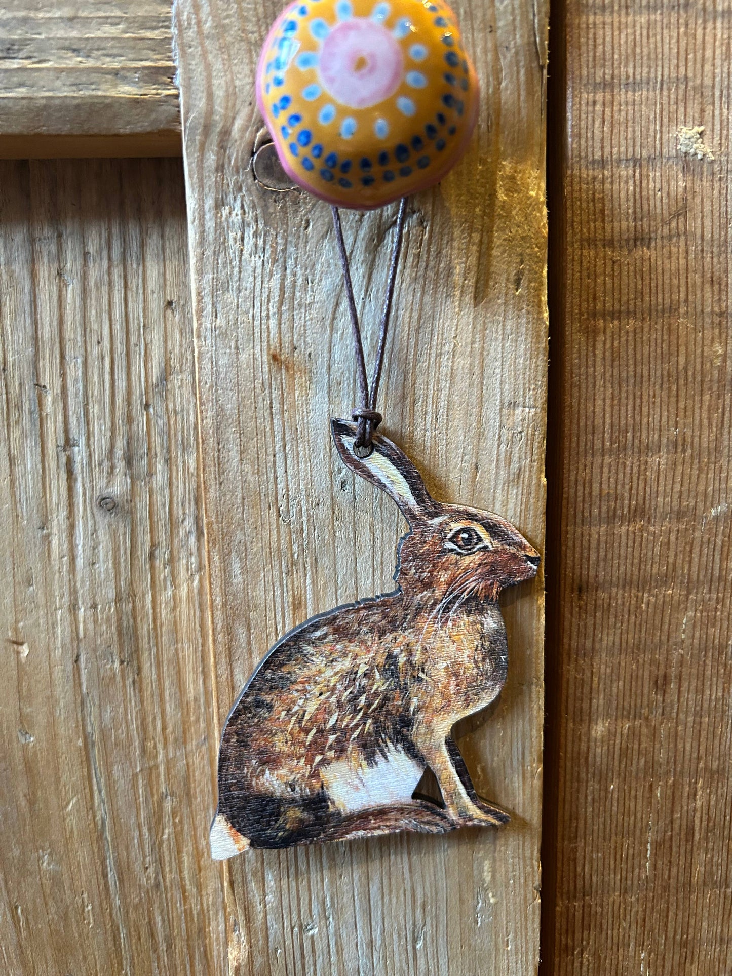 Clare O’Neill Artworks - Sitting Brown Hare birch plywood decoration