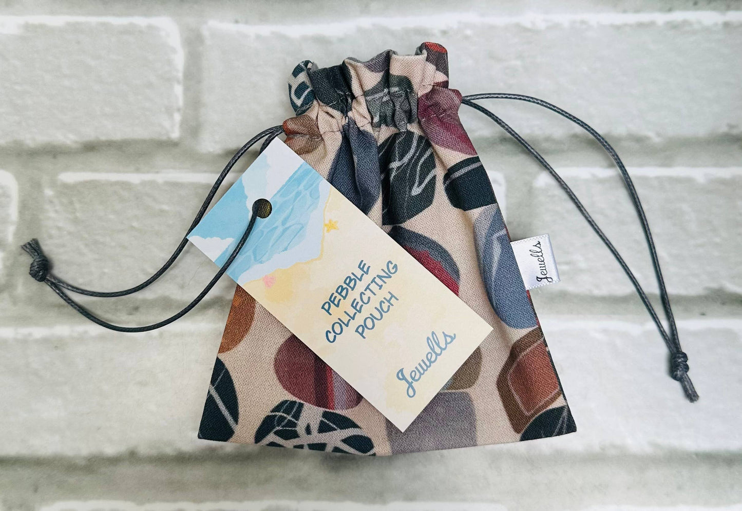 Jewells - Pebble fabric beach collecting pouch bag