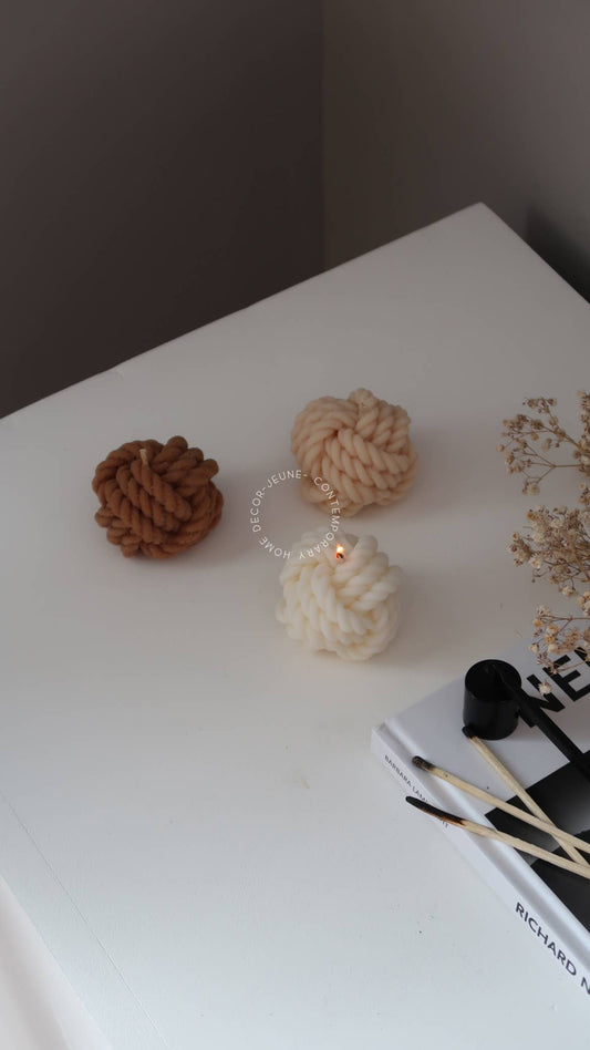 Jeune Home - Knot Pillar  Soy Candle
