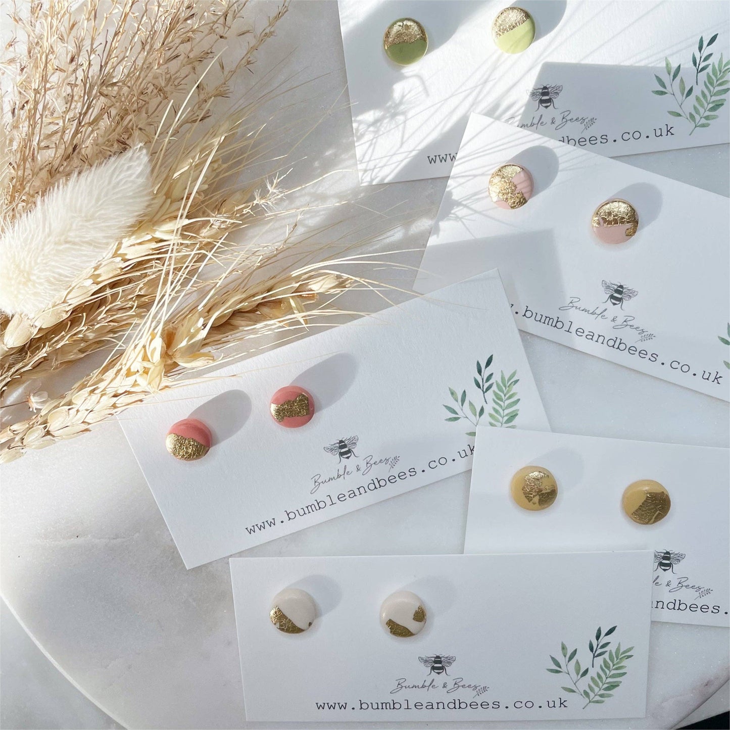 Bumble and Bees - Dainty Dot Stud Earrings - Earth Tones