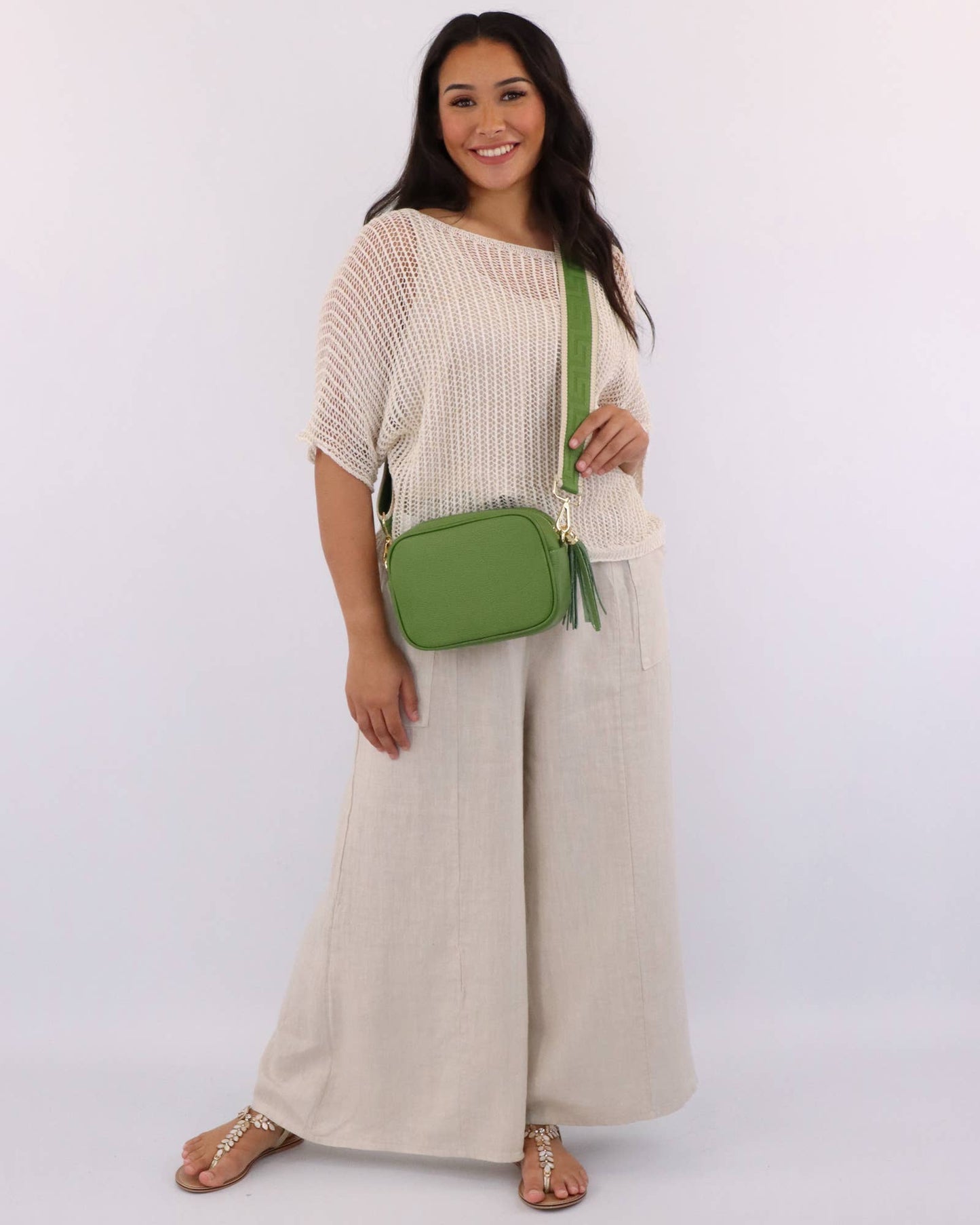 Cadenza Italy Ltd - - Tassle Crossbody Leather Camera Bag