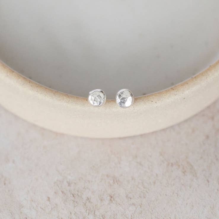 Sterling Silver Nugget Studs - Medium and Small