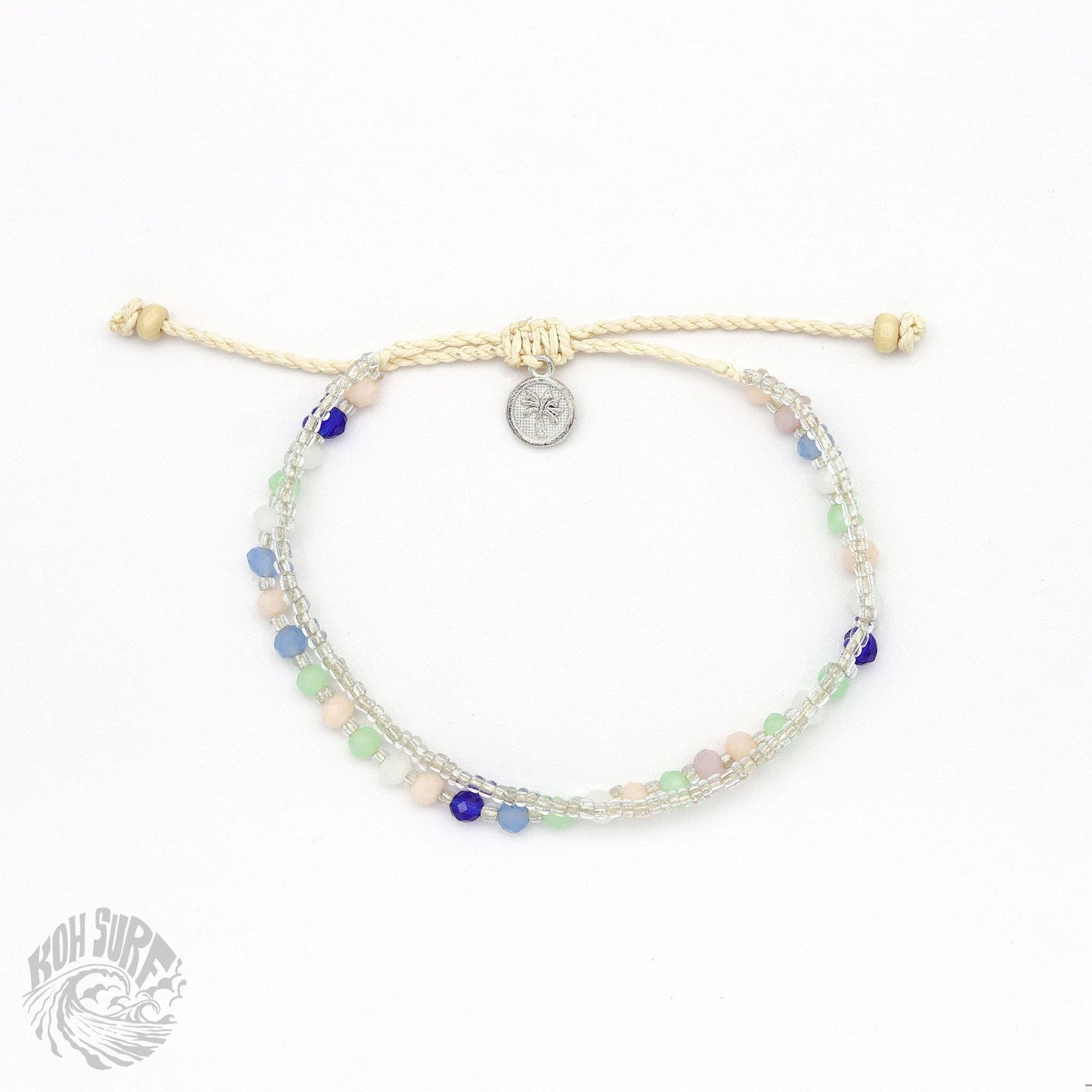 Pineapple Island -  Kanawa Beach Beaded Bracelet, Surf Bracelet by Koh Surf : Aqua PAL-146