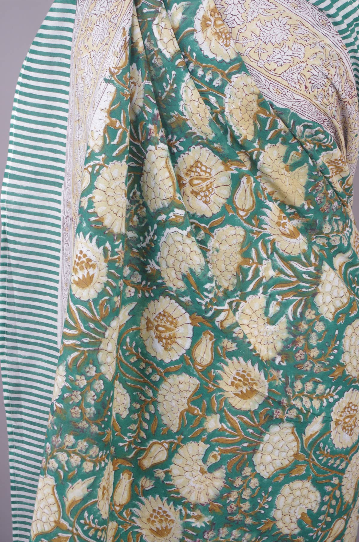 Kantha Decor - Beach Coverup Sarong Pareo -Green