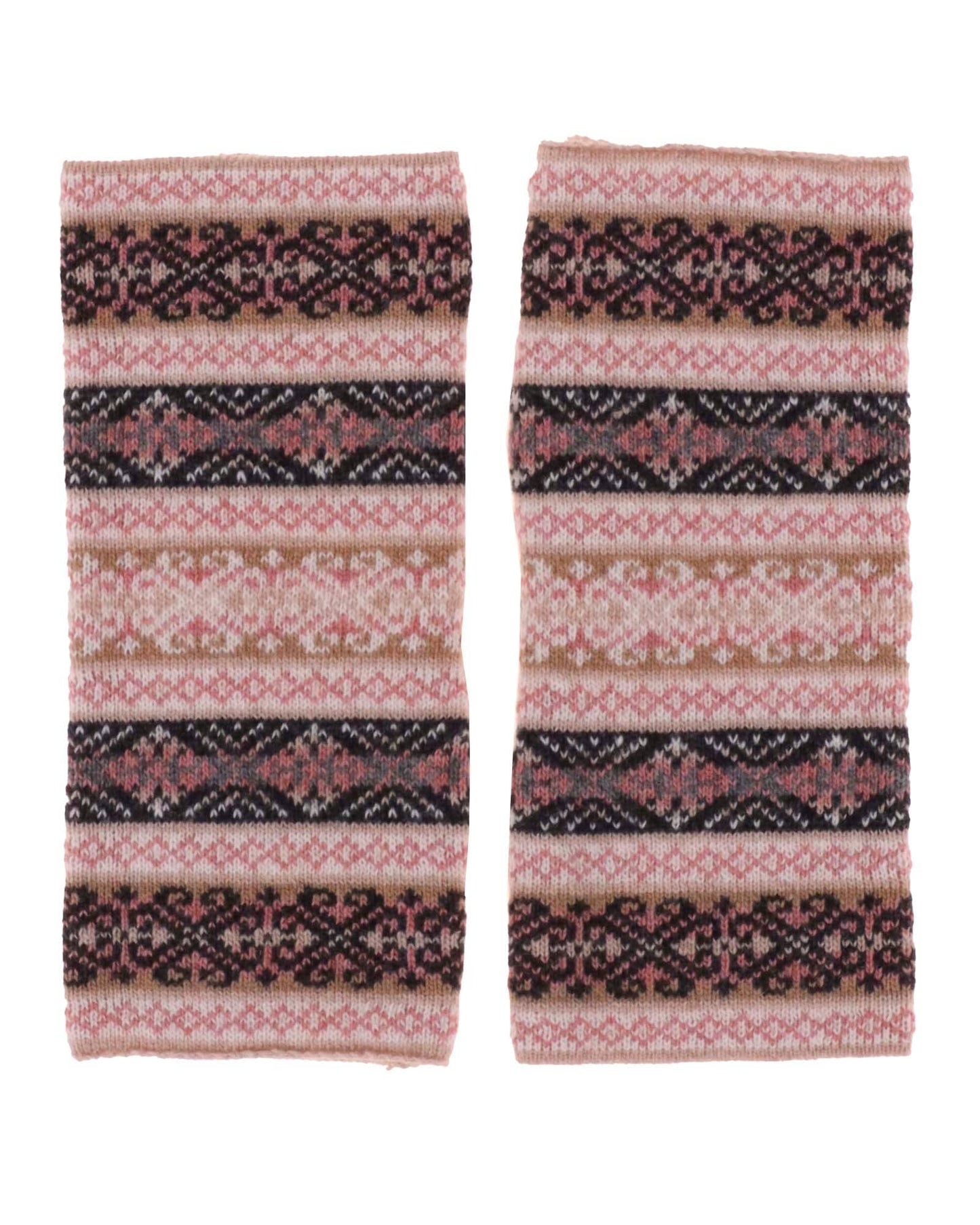 Cadenza Italy Ltd - Cashmere Blend Fairisle Wrist Warmers