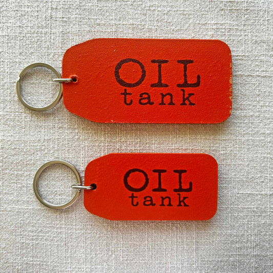The Wooden Postcard Company - OIL TANK Wooden Key Tag