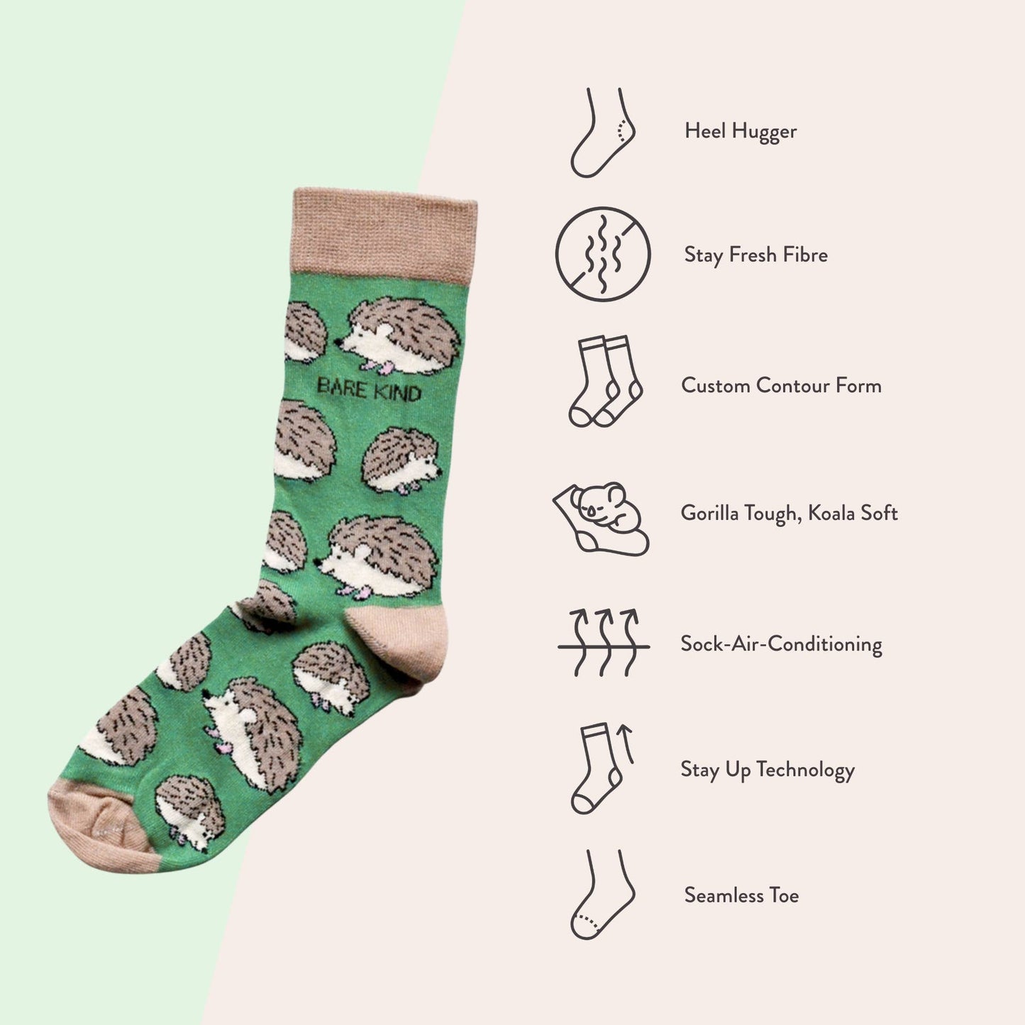 Bare Kind - Hedgehog Socks