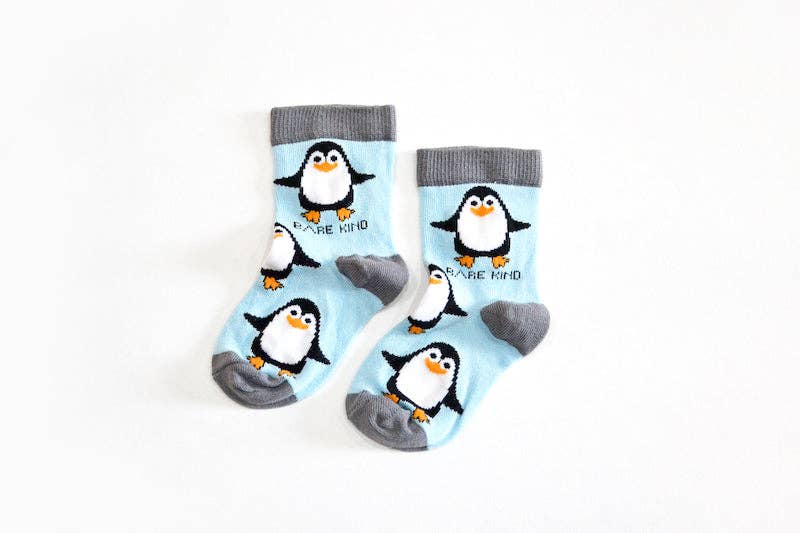Bare Kind - Penguin Socks | Kids Bamboo Socks | Aqua Socks | Cold Socks: Single Pair / Penguins / Age 9-12yrs | UK Size Kids 12-3