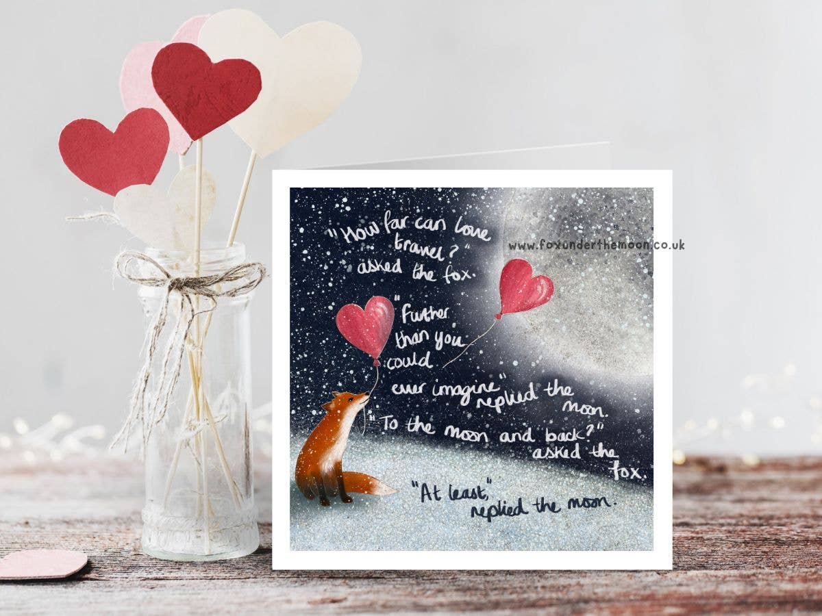 'To The Moon & Back' - Greeting Card by Fox Under The Moon