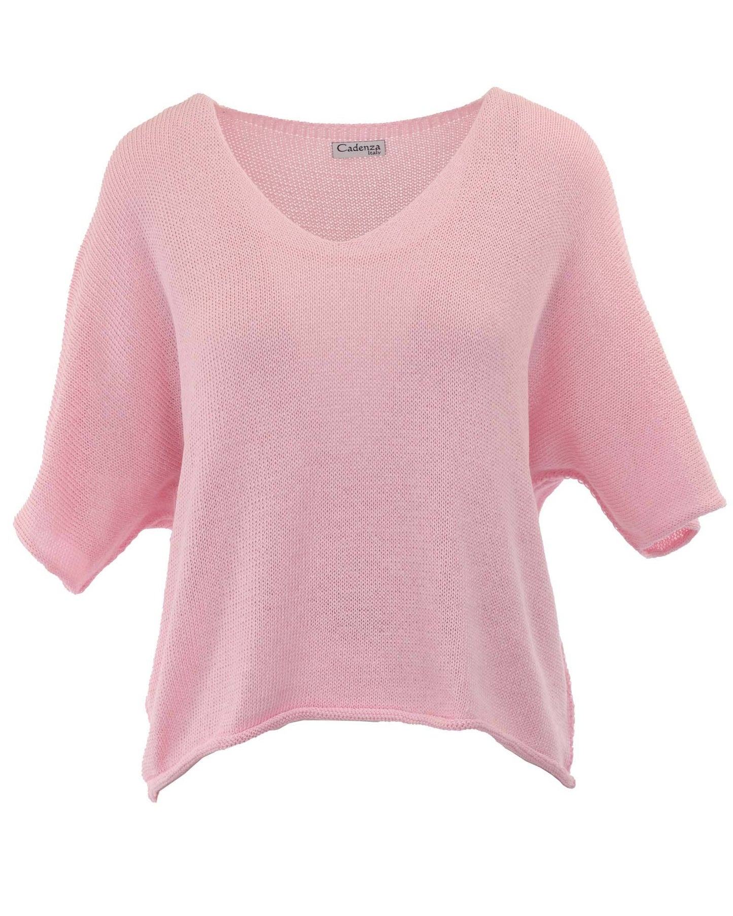 Cadenza Italy Ltd - Cotton Blend V Neck Tunic Top