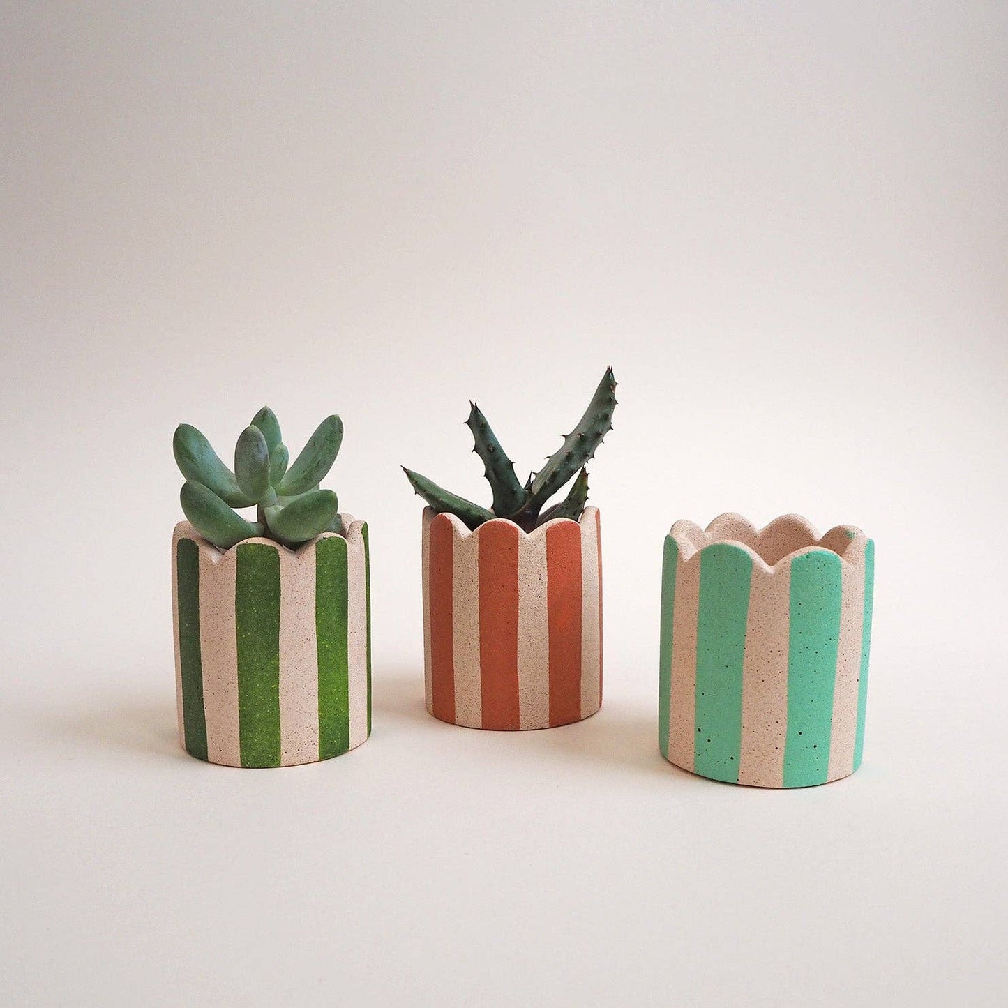 Hello Marilu Mini Scalloped Stripy Pot