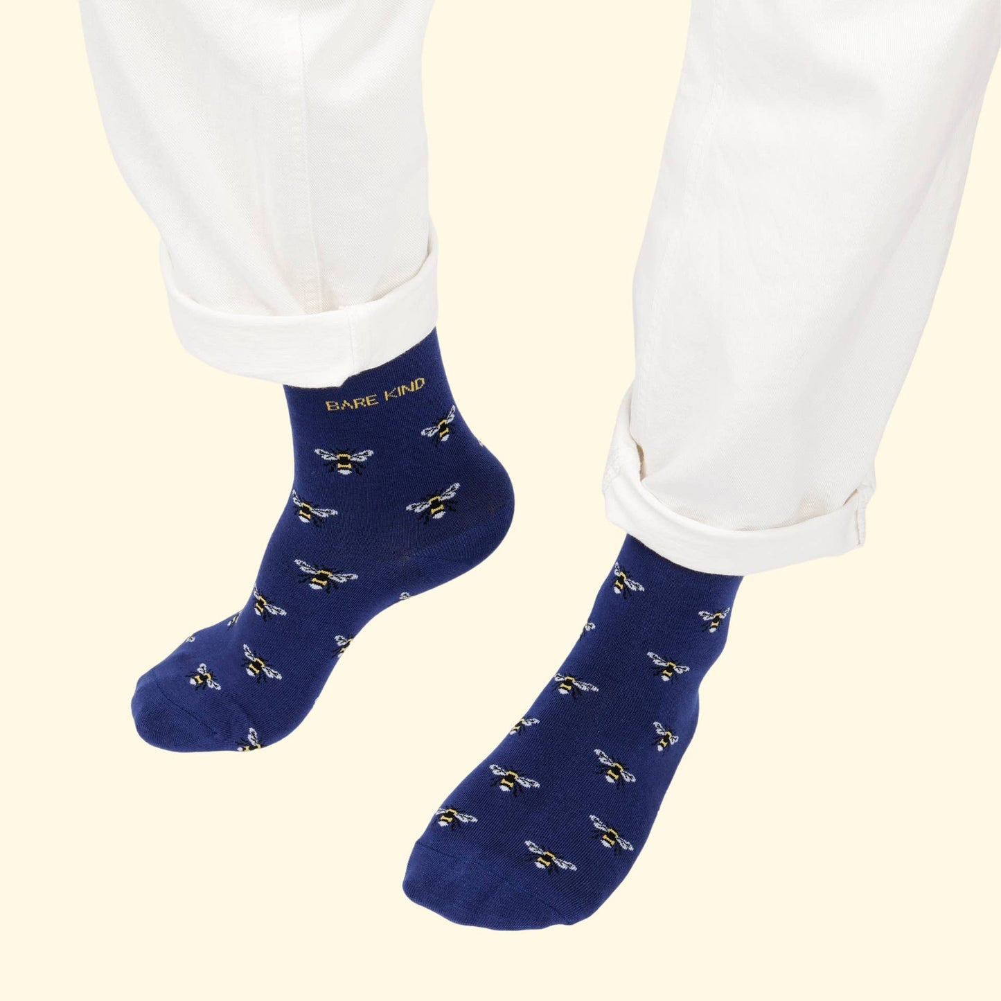 Bare Kind - Blue Small Motif Bee Socks