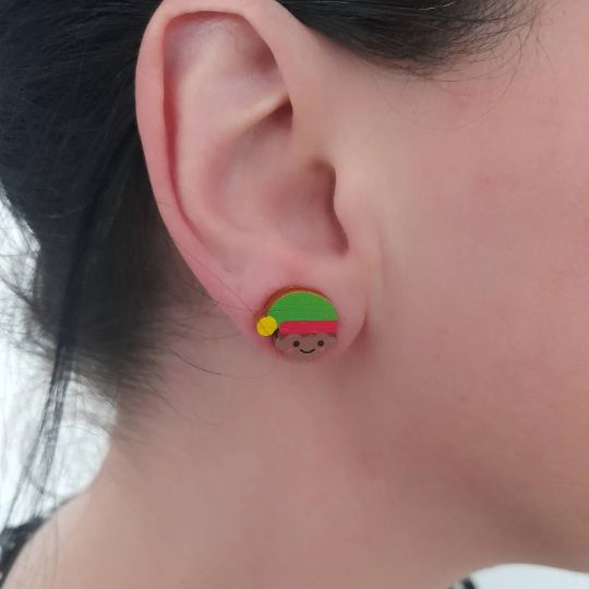 Elf Earrings, Christmas Earrings, Holiday Earrings