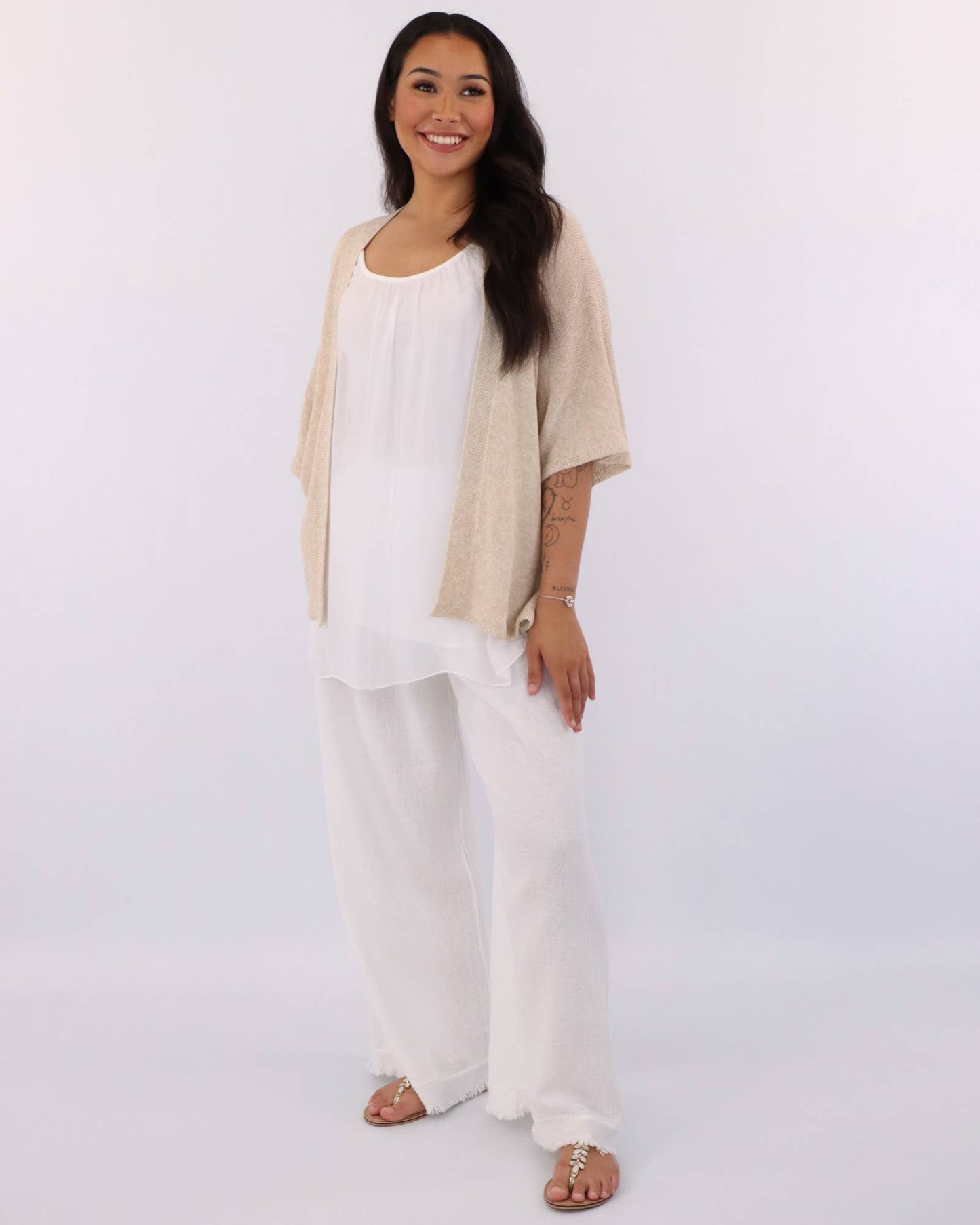 Cadenza Italy Ltd - Cotton Blend Short Kimono