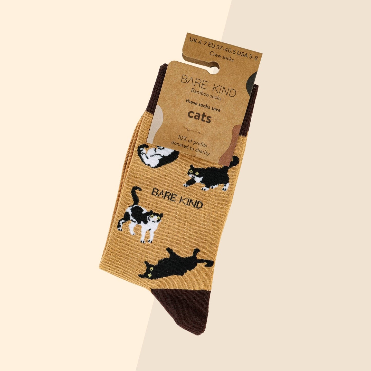 Bare Kind - Brown Cats Socks