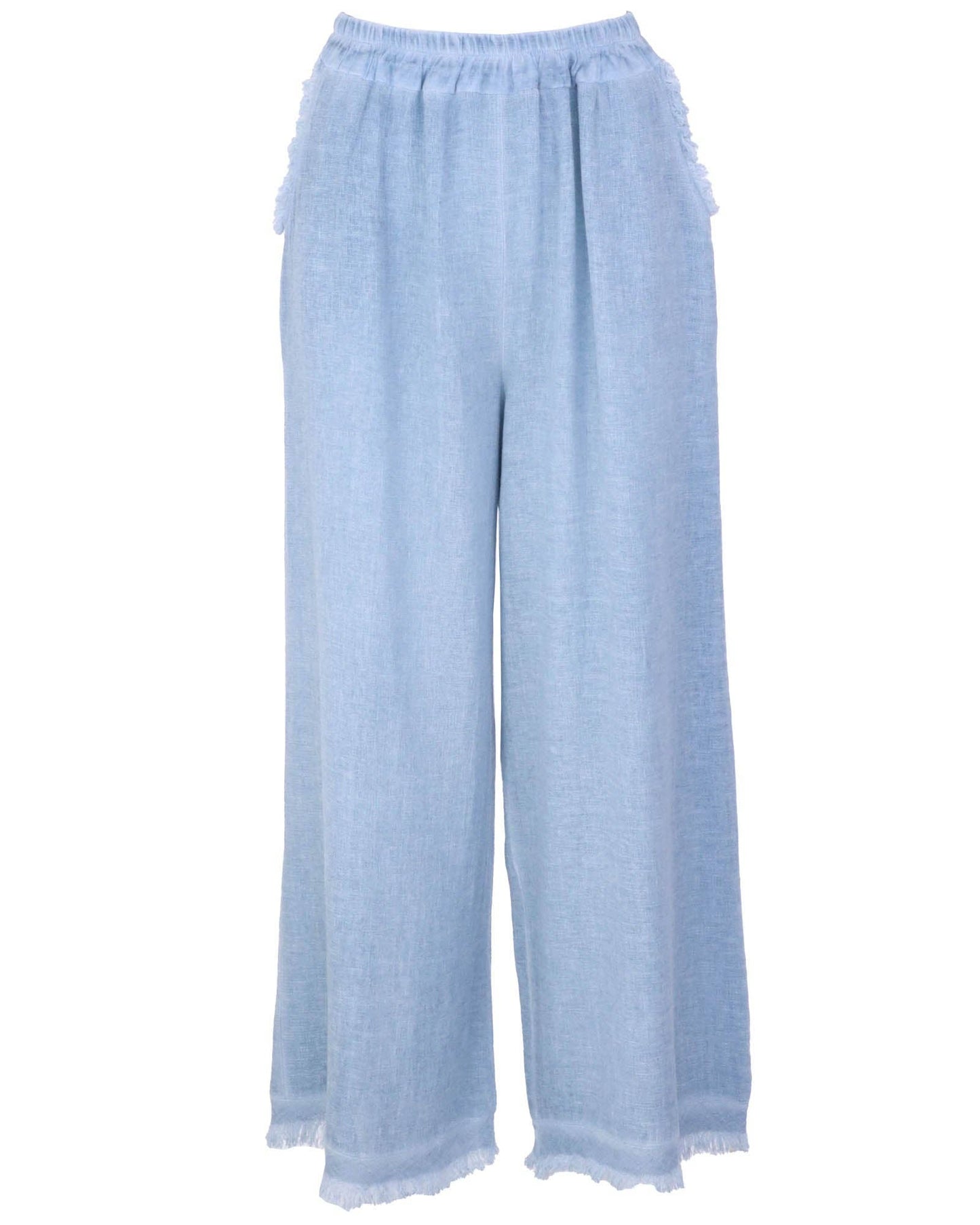 Cadenza Linen and Cotton Blend Trousers: One Size