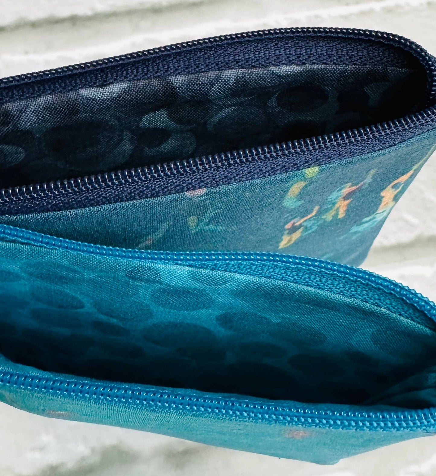 Underwater Swimmer purse pouch navy or turquoise
