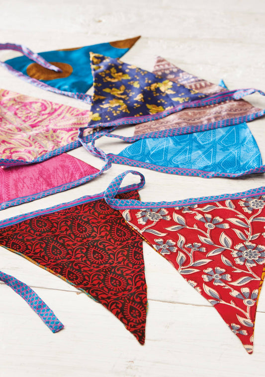 Namaste - String of Recycled Sari Bunting