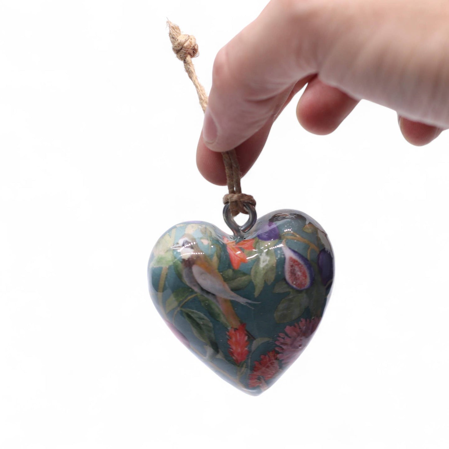 Decor Wood Hearts - Bird & Floral (50) - in Jar