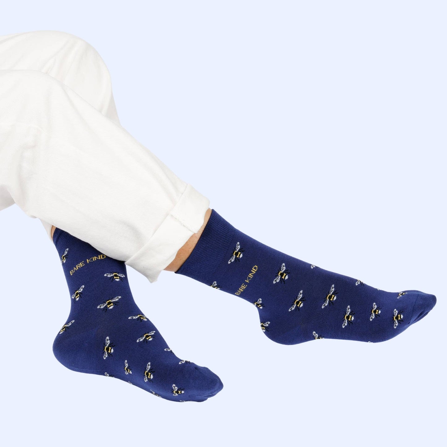 Bare Kind - Blue Small Motif Bee Socks