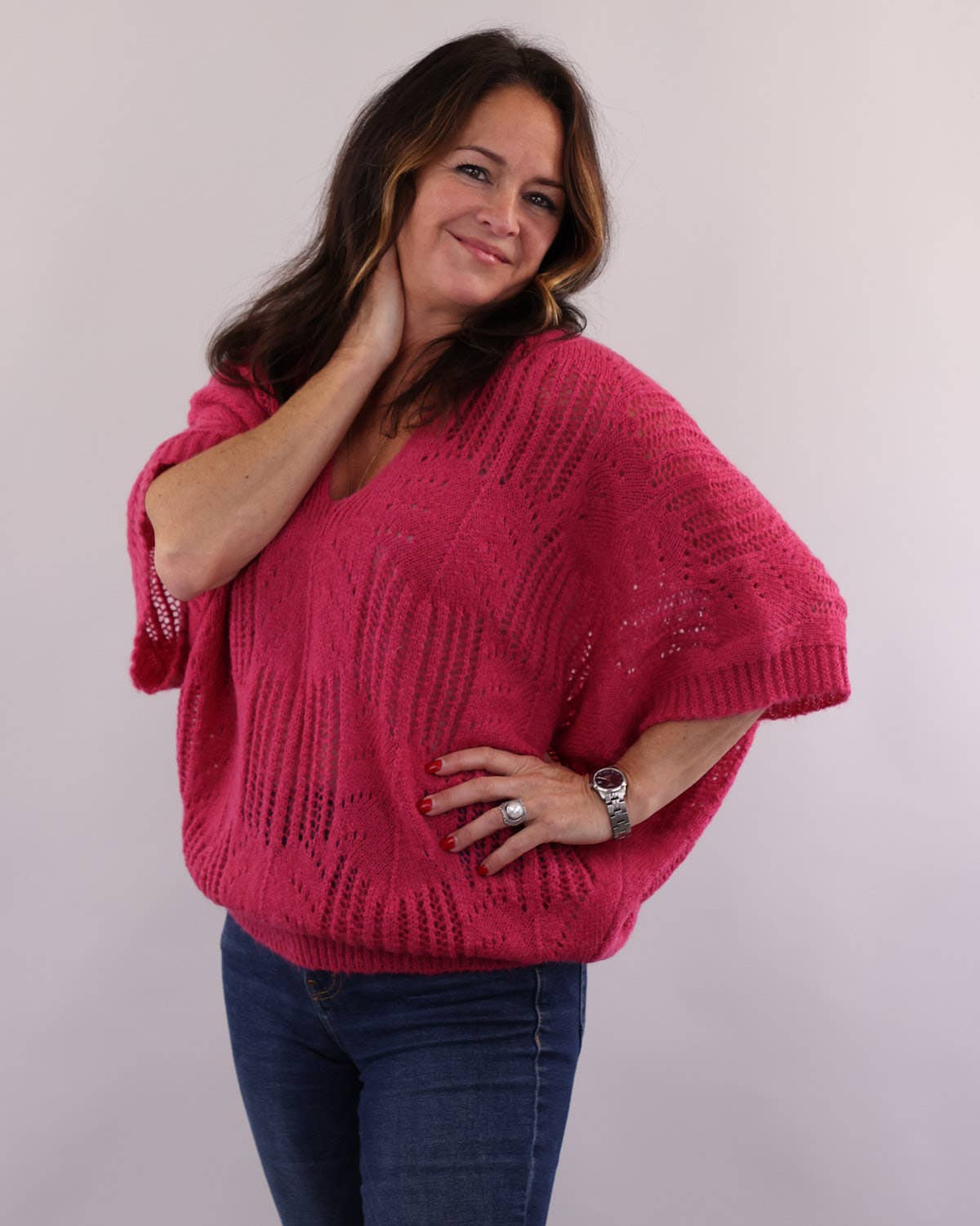 Cadenza Italy Ltd - V Neck Mohair Blend Tunic