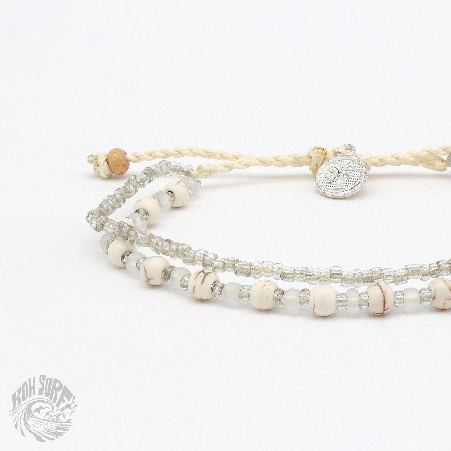 Pineapple Island -  Kanawa Beach Beaded Bracelet, Surf Bracelet by Koh Surf : Aqua PAL-146