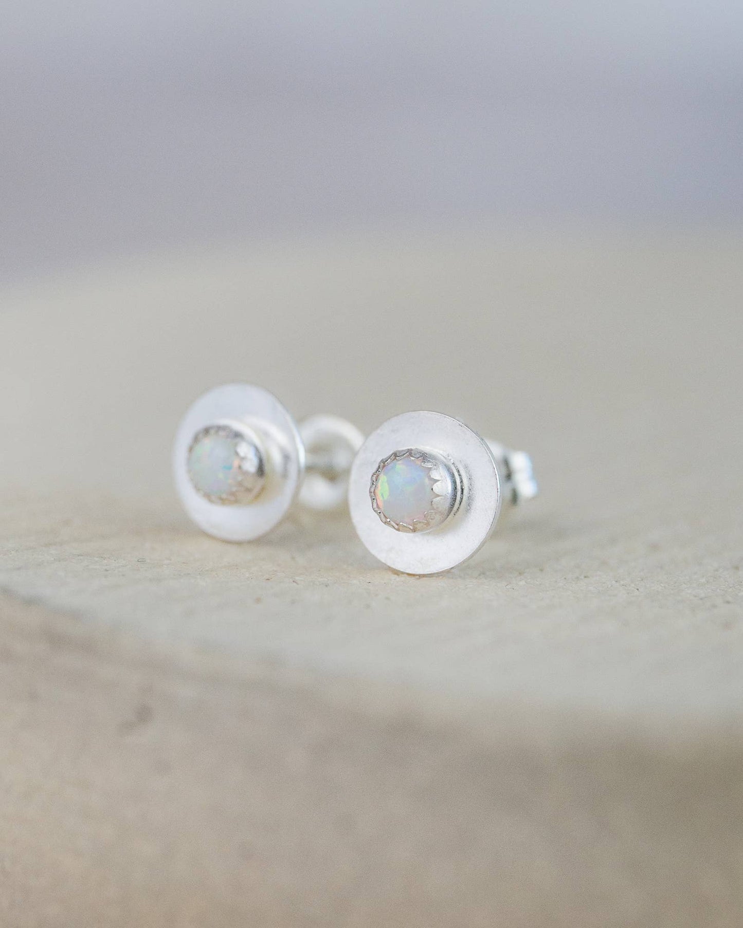 Lucy Kemp Jewellery - Sterling Silver Birthstone Disc Studs