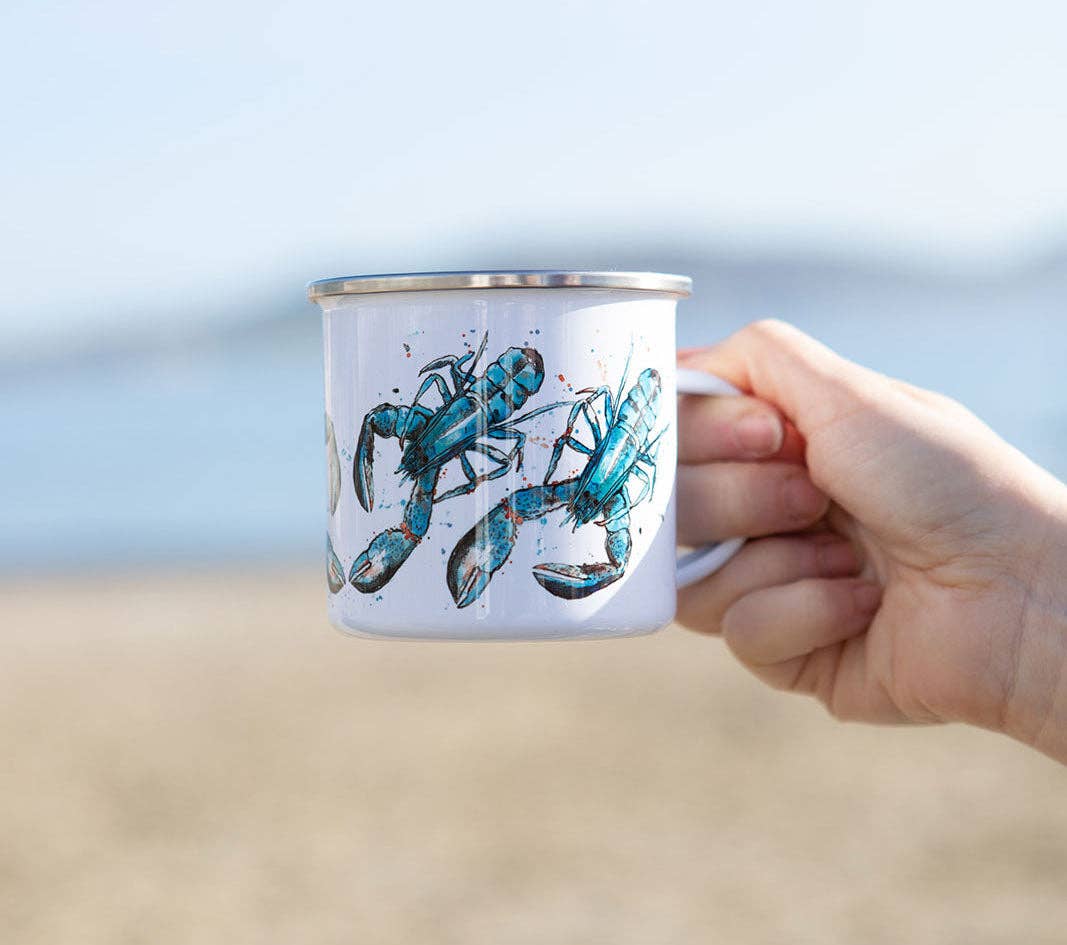 Dollyhotdogs - Blue Lobster Enamel Mug