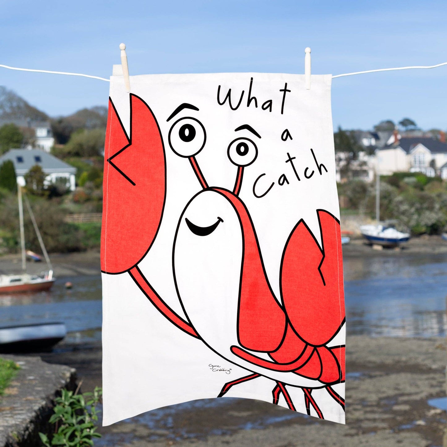 Gone Crabbing - What a Catch Tea Towel