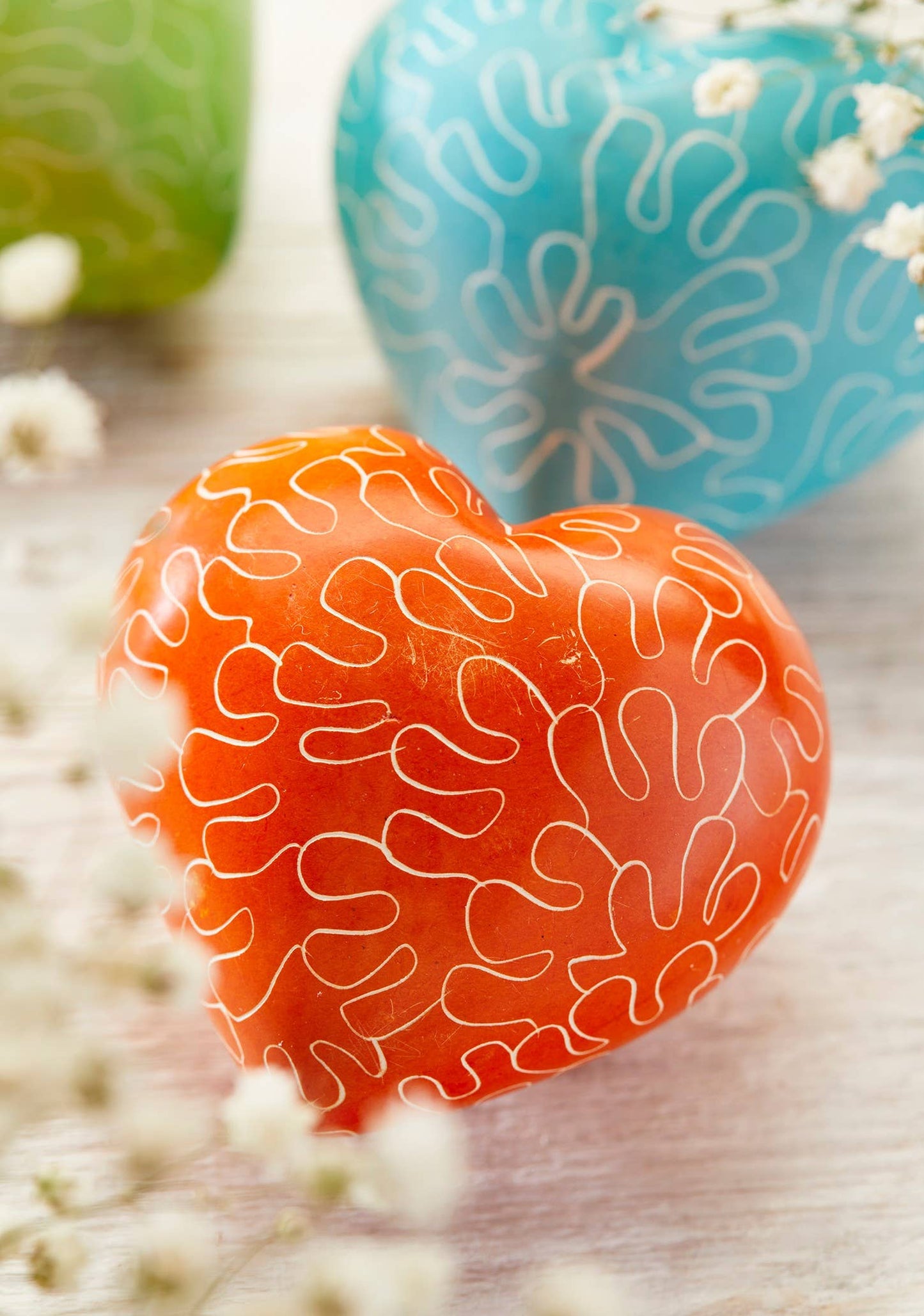 Namaste - Soapstone Decorated Heart Shaped Pebble