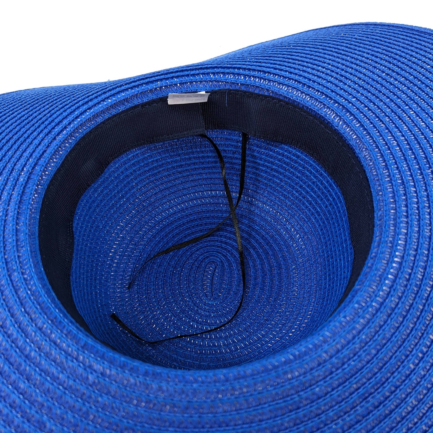 Black Ginger - Bright and Bold Wide Brim Foldable Hat - Azure Blue (57cm)