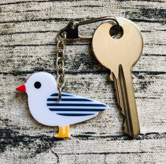 Jewells - Resin Seagull Keyring Key Chain