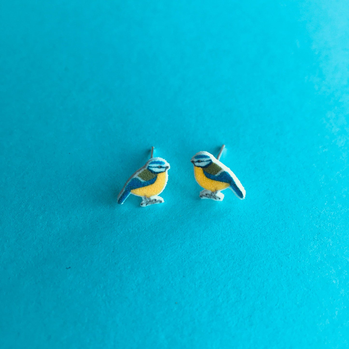 RatBeanCat - Little blue tit earrings