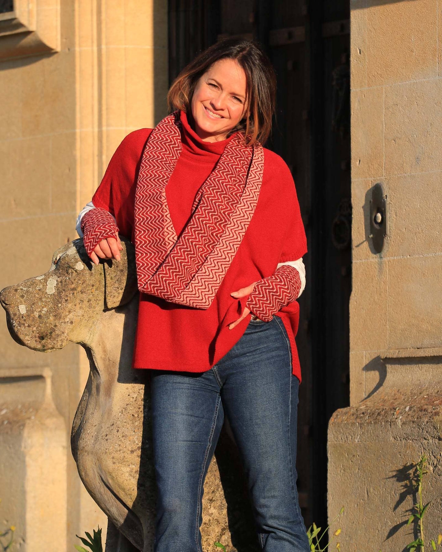 Cadenza Italy Ltd - Classic Cashmere Blend Tunic: Magenta